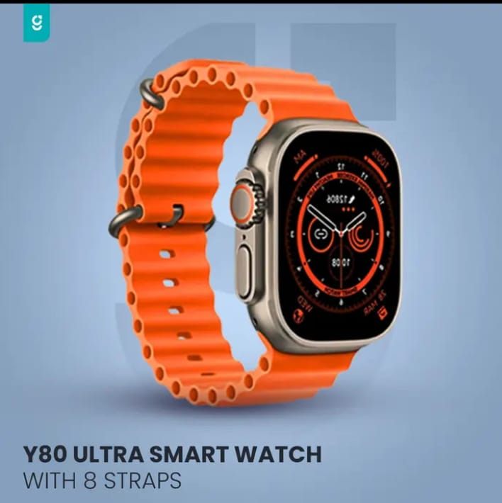 Y80 Ultra Smartwatch With 8 Strap
