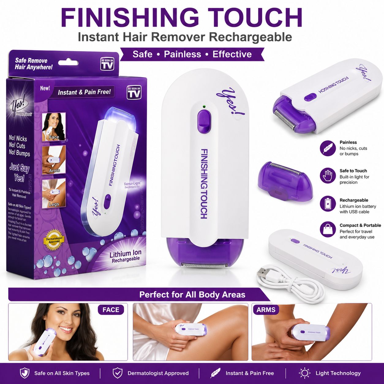 Finishing Touch Instant Hair Remover Rechargeable
